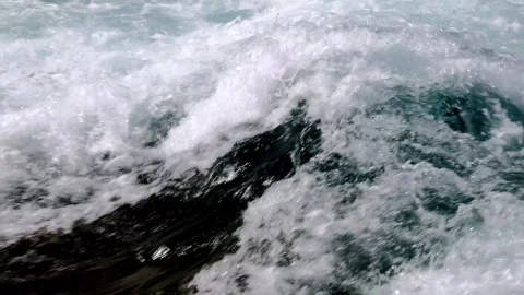 Close Up on a Flowing Water Wave in Thun, River Aare Stock Footage 264576340