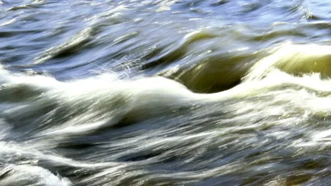 Close-Up of Flowing Water Waves: Nature's Serenity Stock Footage 161861902