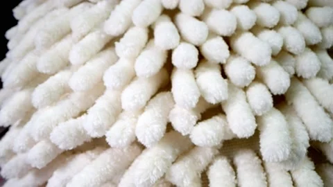 Close up fluffy wipe water absorption bathroom non-stick lanyard hand towel Stock-Footage 146055806