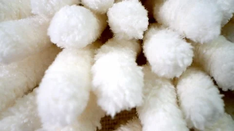 Close up fluffy wipe water absorption bathroom non-stick lanyard hand towel Stock Footage 146056001