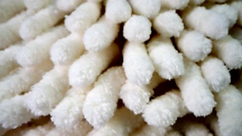 Close up fluffy wipe water absorption bathroom non-stick lanyard hand towel Stock Footage 146056089