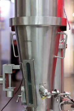 Close up of fluid bed spray granulator and dryer Stock Photos