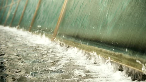Close Up of Fluid Motion in Tokyo Water Feature Stock Footage 340166407