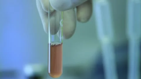 Close on fluid in test tube Stock Footage 20450344