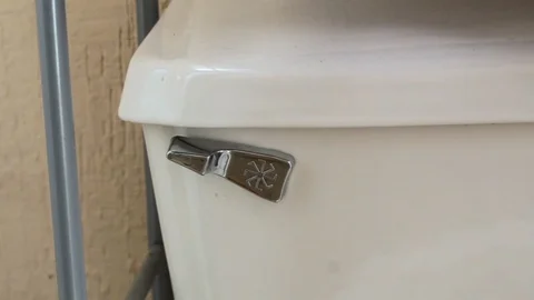 Close up of flushing a toilet Video stock 122406309