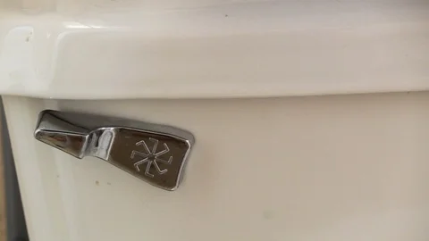 Close up of flushing a toilet Video stock 122406340