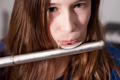 Close up flute player Stock-Fotos