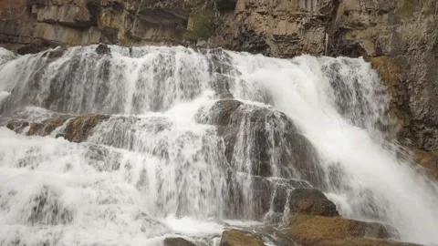 Close flying over waterfall Video stock 166420991