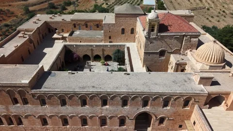 Close Flyover of Deyrulzafaran Monastery 4K Stock-Footage 336992353