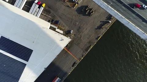 Close Flyover Walt Whitman Bridge Philadelphia PA. Stock Footage 72936620