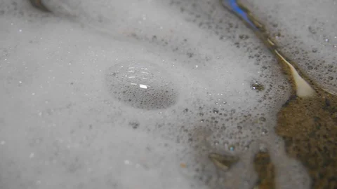 Close Up Foam On Floor Stock Footage 111067528