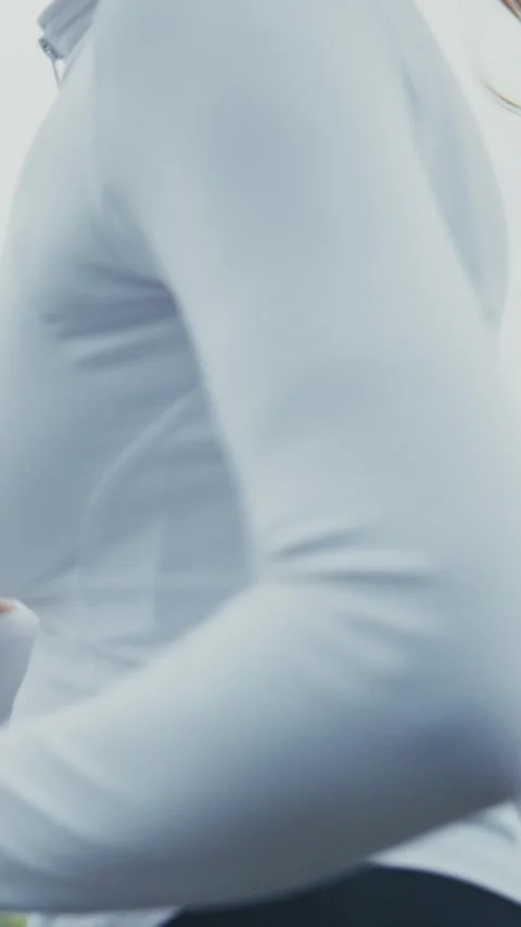 A Close-Up Focus on Athletic Wear, Highlighting Active Movement and Fashion in a Video stock 319062353