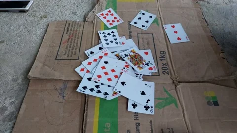 Close-up Focus on Playing Cards (Pectus Chartae) Being Played by Someone Stock Footage 239893155