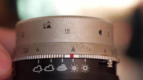 Close-Up: Focus Ring Adjustment on Retro Rangefinder Camera Stock Footage 278468130