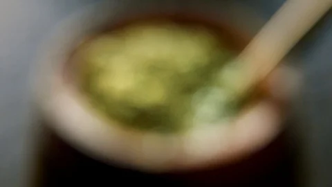 Close-Up focus of tasty argentinian mate beverage Stock Footage 103786576