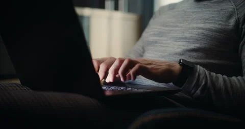 Close Up of Focused Financial Expert Working on Laptop, Monitoring Real-Time Vídeos de archivo 311126469