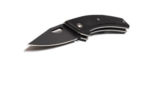 Close up Folding Knife Isolated on White Background Stock Photos