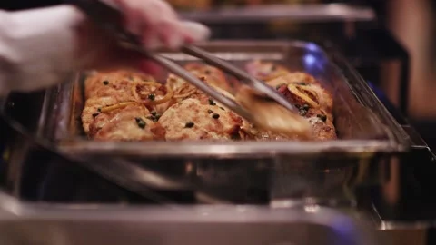 A close up of food Stock Footage 155451808