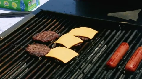 A close up of food on a grill Stock Footage 155450047