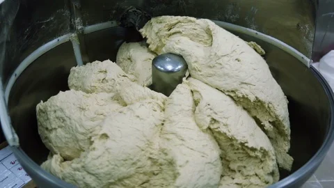 Close up of food processor to kneading dough for bread Stock Footage 121963598