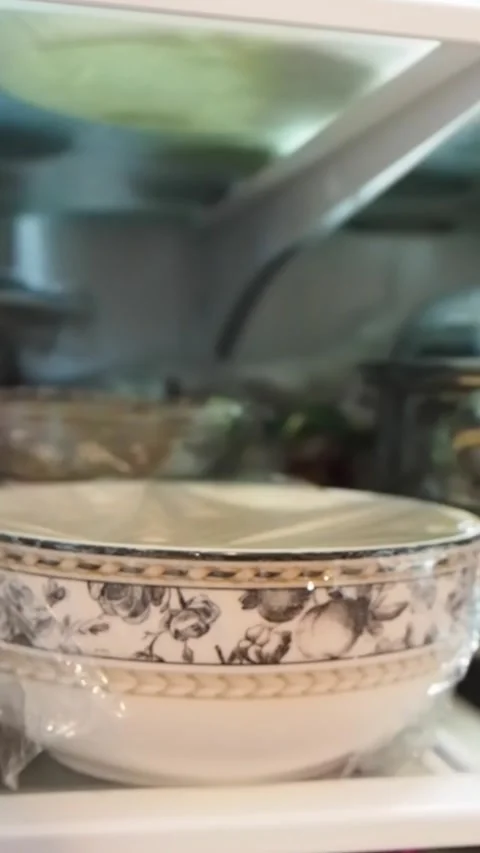 Close Up of Food Stored Inside Refrigerator Shelf Video stock 337481362