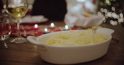 A close up of food on a table Stock Footage 155453389
