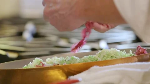 A close up of food on a table Stock Footage 155454638