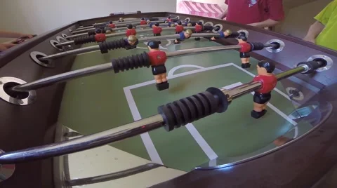 Close up of a foosball game Stock Footage 40968568