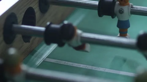 Close up of Foosball players and table Stock Footage 160477265
