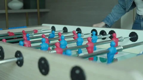 Close-up of foosball table in a modern indoor setting Stock-Footage 297297065