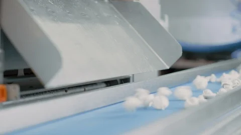 Close Up Footage of the Automatic Machine Production Process at Dumpling Factory Stock Footage 113030866