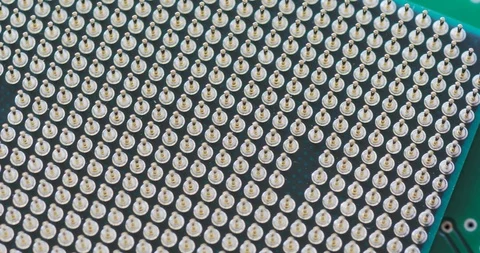 Close up footage of Central Computer Processor. CPU - technological detail of Stock Footage 119476893