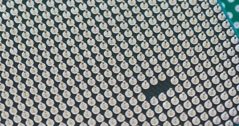 Close up footage of Central Computer Processor. CPU - technological detail of Stock Footage 119602429