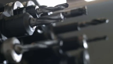 Close up footage of the drill bits' manufacturing machine Stock Footage 71024118