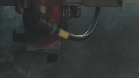 Close up footage of a laser engraving machine working Stock Footage 147888219