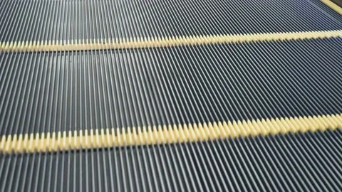 Close up footage of moving empty escalator stairs 스톡 동영상 203847739
