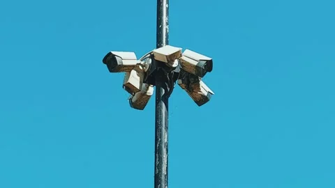 Close Up Footage Of Multi Camera Surveillance Hub Stock Footage 333542118