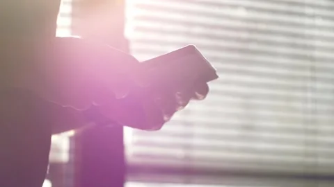Close up footage of person working on tablet. Stock Footage 139152704