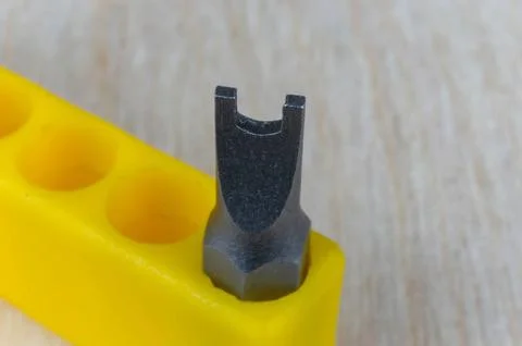Close-up of a fork type screwdriver bit Foto stock