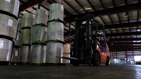 A Close up of forklift reversing Stock Footage 155540016