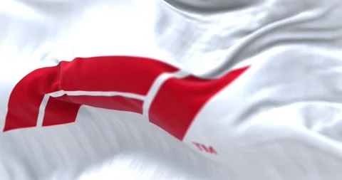 Close-up of Formula 1 white flag waving Video stock 264006007