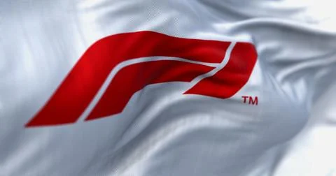 Close-up of Formula 1 white flag waving イラスト素材