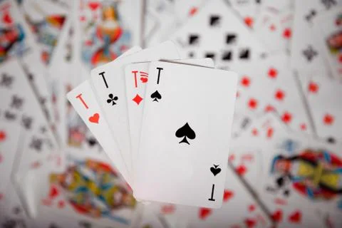 Close-up up of a four aces Foto stock