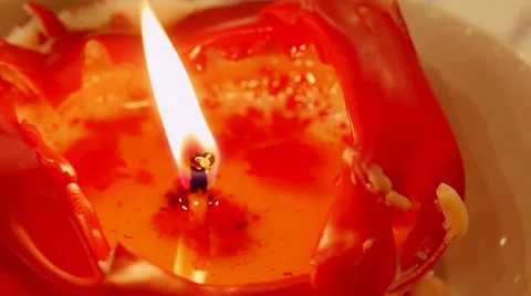 Close up of four burning candles. Stock Footage 58962096