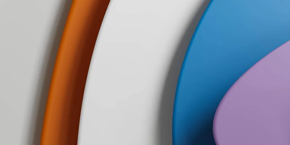 A Close-Up of Four Different Colored layers 3d render illustration Stock Illustration