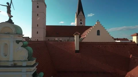 Close Up Fpv Cinewoop Shot Of Ingolstadt Ratenhause 2 Stock Footage 255087782