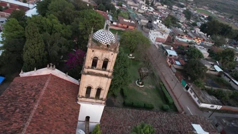 Close-up FPV panning shot of capula church not color-graded Stock Footage 229918996