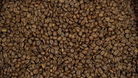 Close-up of fragrant roasted dark coffee beans Vídeos de archivo 123359166