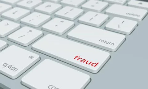 Close up of fraud keyboard button Stock Illustration