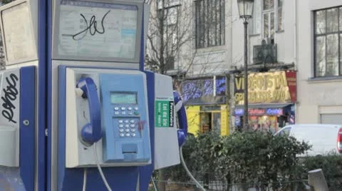 Close up French pay phone Video stock 10773353
